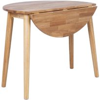 Jatkettava pöytä Home4You BIRKA Ø90xK75 cm, tammi, ruskea