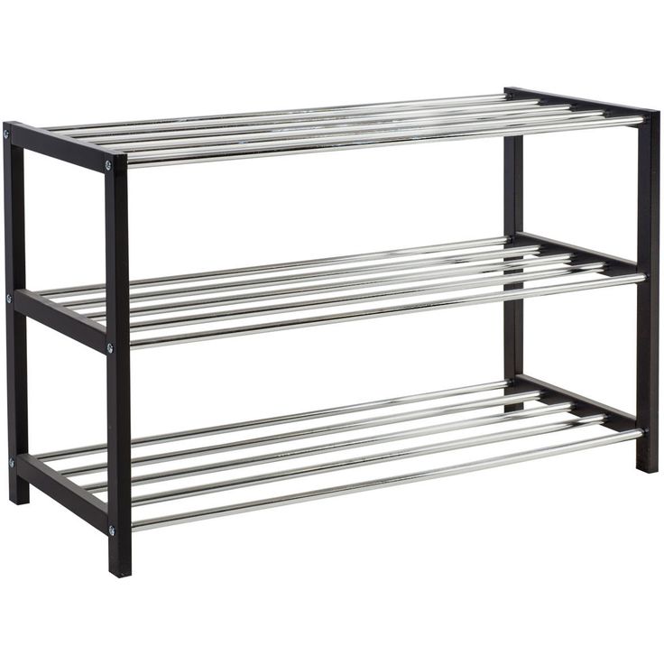 Shoe rack BRODY80x31xH50cm, black/chrome