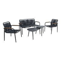 Oleskeluryhmä Home4You Nebo, penkki, 2 pöytää, ja 2 tuolia, harmaa