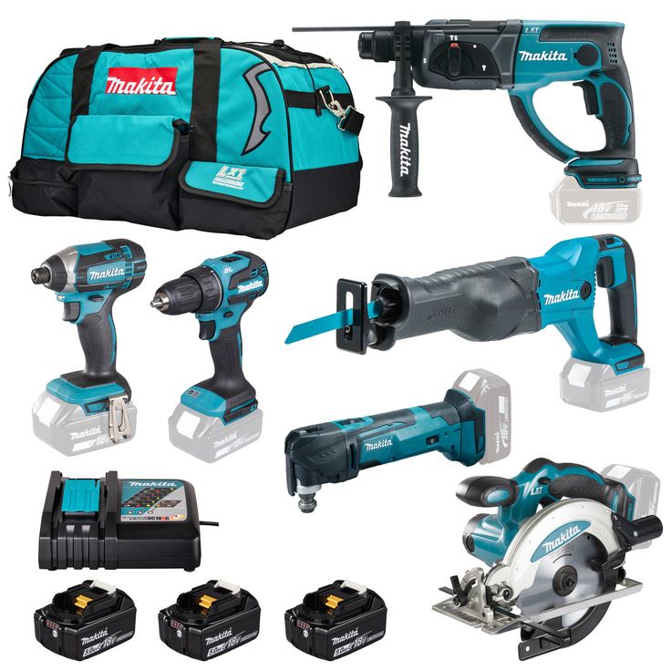 Akkukonesarja Makita LXT DLX6135TX1, 6 konetta, 18V, 3x5.0Ah akuilla