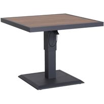Pöytä Home4You PARKER 85x85xK52-75 cm, harmaa