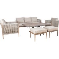Puutarhakalustesetti Home4You MEDINA 6-osainen, beige