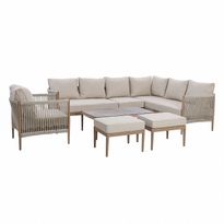 Puutarhakalustesetti Home4You MEDINA 5-osainen, beige