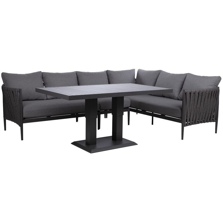 Garden furniture set BRISTOL corner sofa and table, grey
