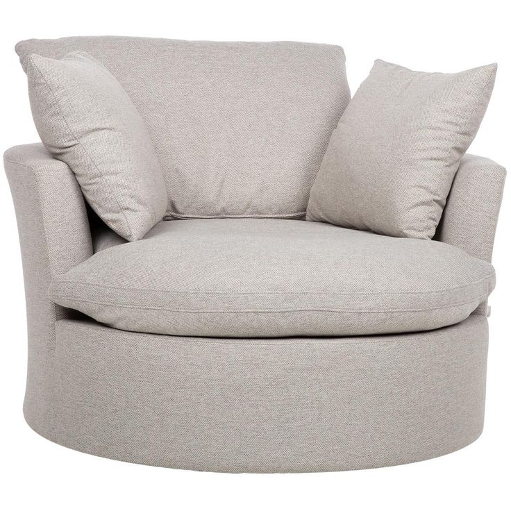 Armchair FLUFFY swivel 110x105xH65/86cm, light grey