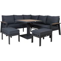 Puutarhakalustesetti Home4You PARKER 4-osainen, harmaa