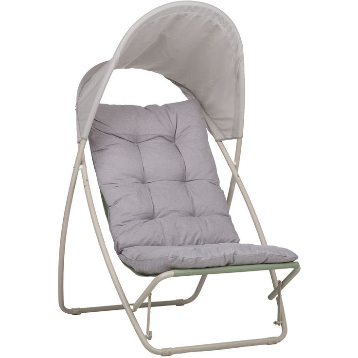 Leisure chair PIPER with canopy, beige