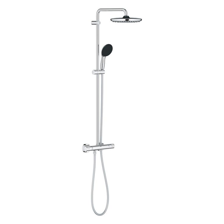 Sadesuihkusetti Grohe Vitalio Start System 250, termostaattihanalla, vettä säästävä, mattamusta
