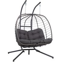Riipputuoli Home4You FINSE 2-istuttava 142x106xK194 cm, tummanharmaa