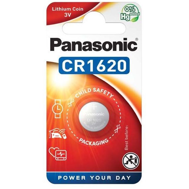 Paristo Panasonic Coin Lithium CR-1620EL, 1kpl/pkt
