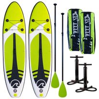 2x SUP-lautasetti Deep Sea Pro, ilmatäytteinen, 300cm, 15 PSI, limenvihreä