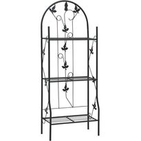 3-kerroksinen kukkateline musta 52x28x128 cm rauta