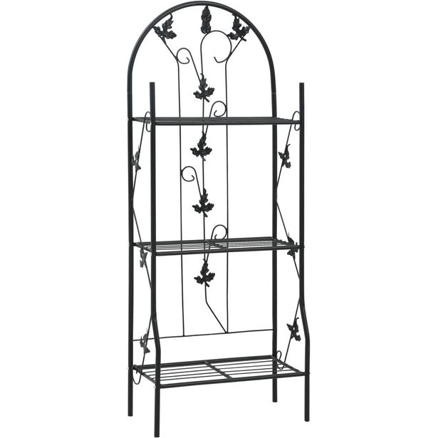 3-kerroksinen kukkateline musta 52x28x128 cm rauta_1