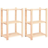 3-kerroksiset varastohyllyt 2 kpl 60x38x90 cm 150kg