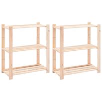 3-kerroksiset varastohyllyt 2 kpl 80x38x90 cm 150kg