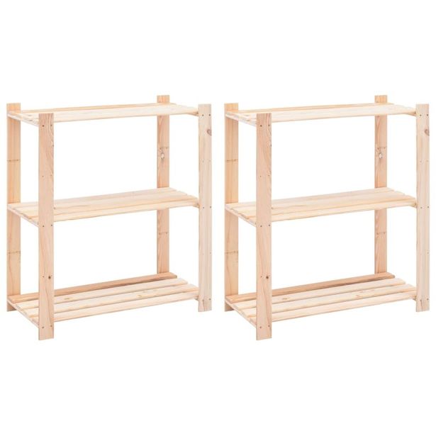 3 kerroksiset varastohyllyt 2 kpl 80x38x90 cm 150kg