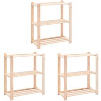 3-kerroksiset varastohyllyt 3 kpl 80x38x90 cm 150kg