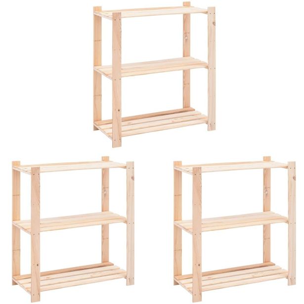 3 kerroksiset varastohyllyt 3 kpl 80x38x90 cm 150kg