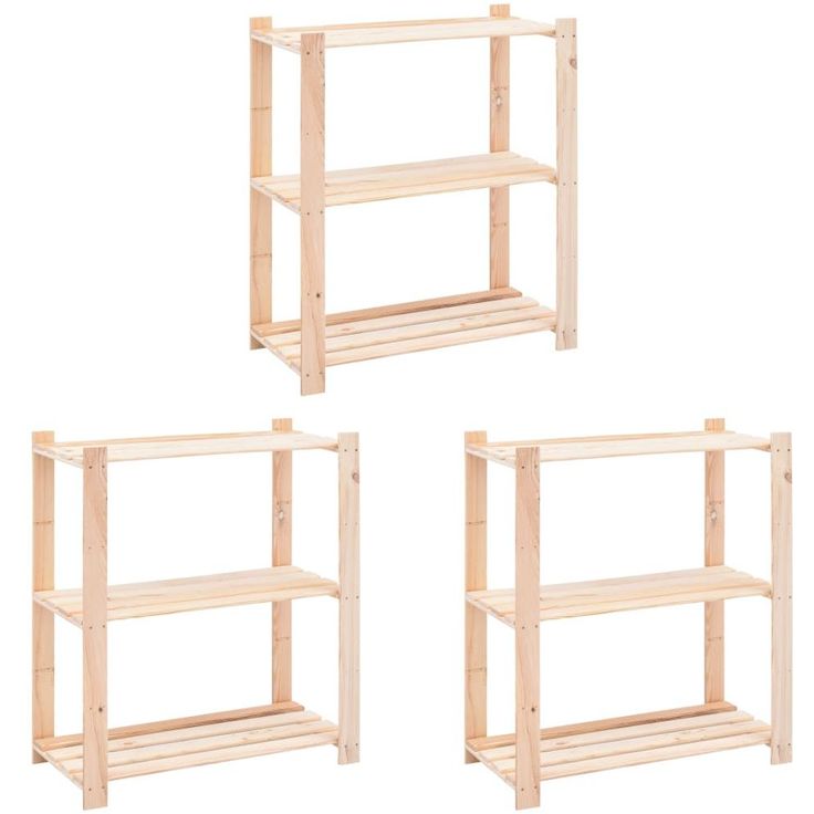 3 kerroksiset varastohyllyt 3 kpl 80x38x90 cm 150kg