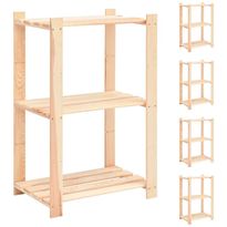 3-kerroksiset varastohyllyt 5 kpl 60x38x90 cm 150kg
