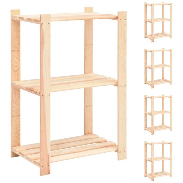 3 kerroksiset varastohyllyt 5 kpl 60x38x90 cm 150kg