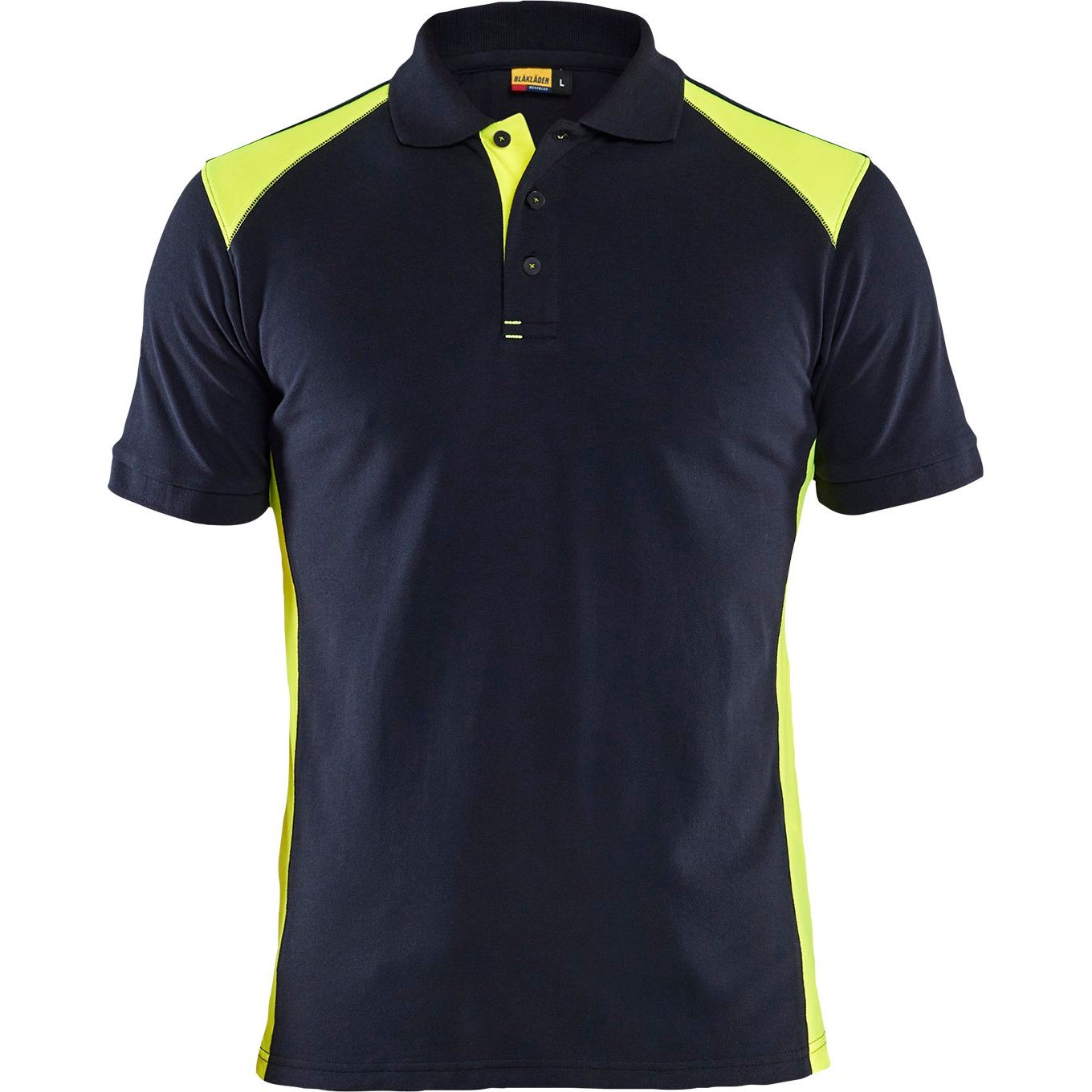 Pikeepaita Blåkläder 3324, tumma mariininsininen/huomiokeltainen, XXL