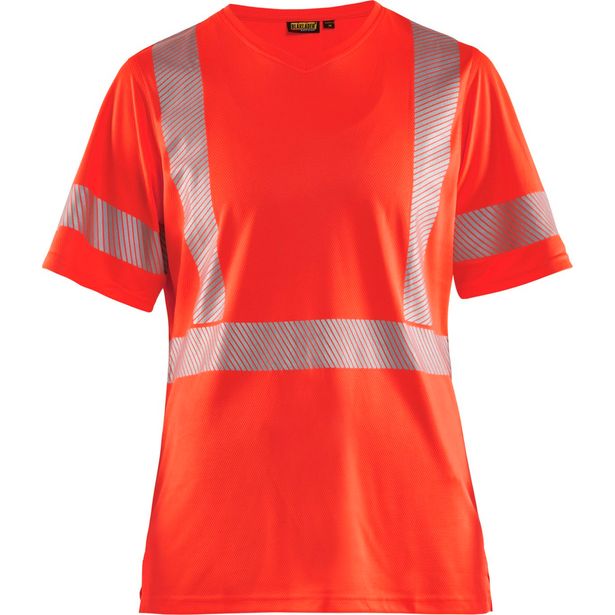 Naisten t-paita Blåkläder 3336 Highvis, UV-suoja, huomiopunainen