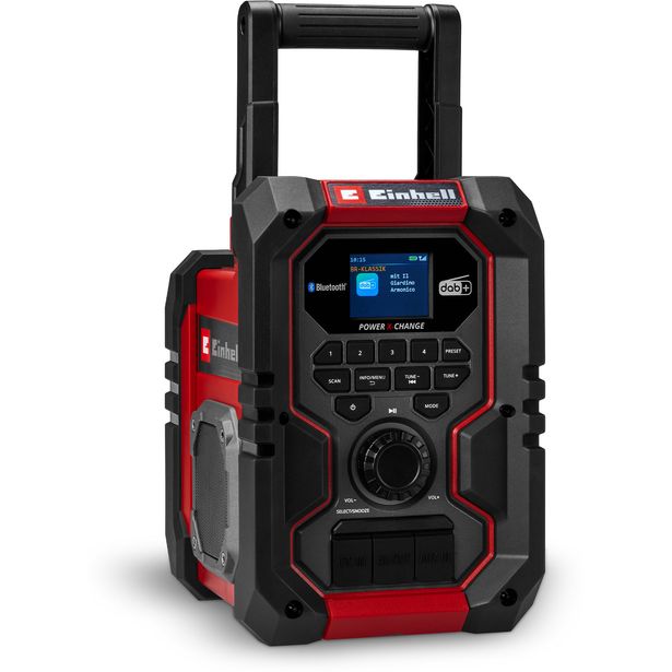 Akkutyömaaradio Einhell PXC TE-CR 18 Li DAB+/FM/BT Solo, IP65, 18V, ilman akkua