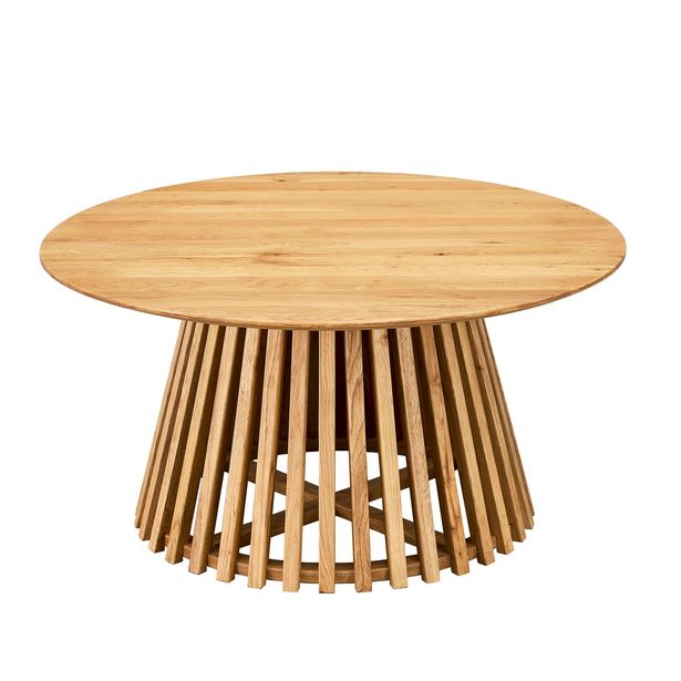 Sohvapöytä Home4You Slatted, ø80cm, jalava