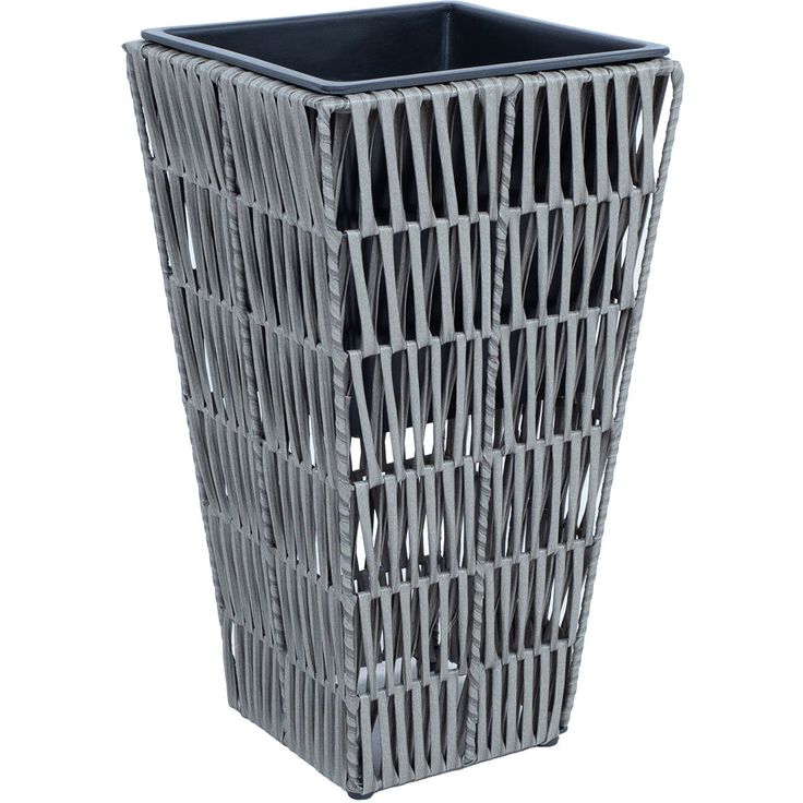 Plant holder WICKER 28x28xH50cm, grey