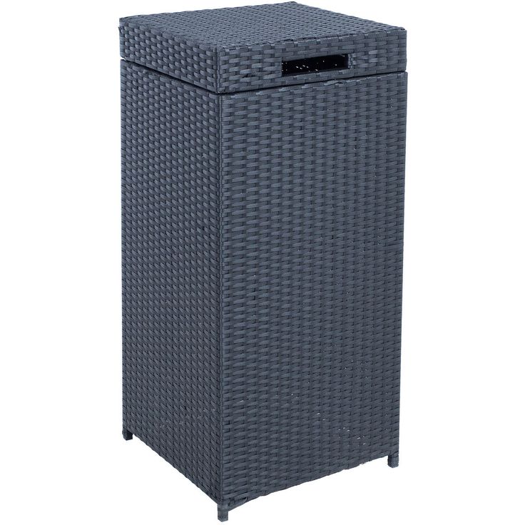 Trash box WICKER 36x36xH80cm, black