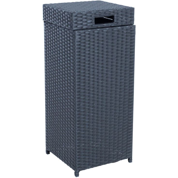 Trash box WICKER 30x30xH71cm, black
