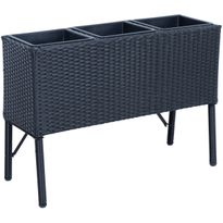 Kukkalaatikko Home4You WICKER 78x33xK54 cm, musta