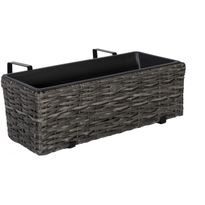 Parvekelaatikko Home4You WICKER 60x19xK18 cm, harmaa