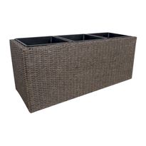 Kukkalaatikko Home4You Wicker, 110x39x45cm, tummanruskea