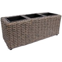 Kukkalaatikko Home4You WICKER 48x18xK18 cm, ruskea