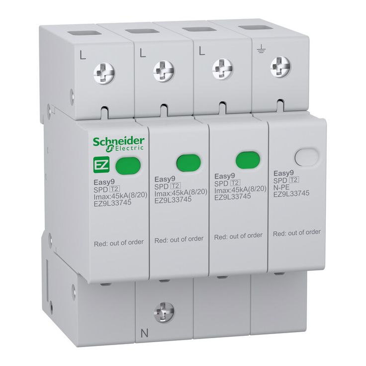 Ylijännitesuoja Schneider Electric Easy9 T2 3P-N 45 kA 400 V