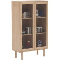 Vitriinikaappi Home4You HANSEN 90x40xK150 cm, melamiini, beige