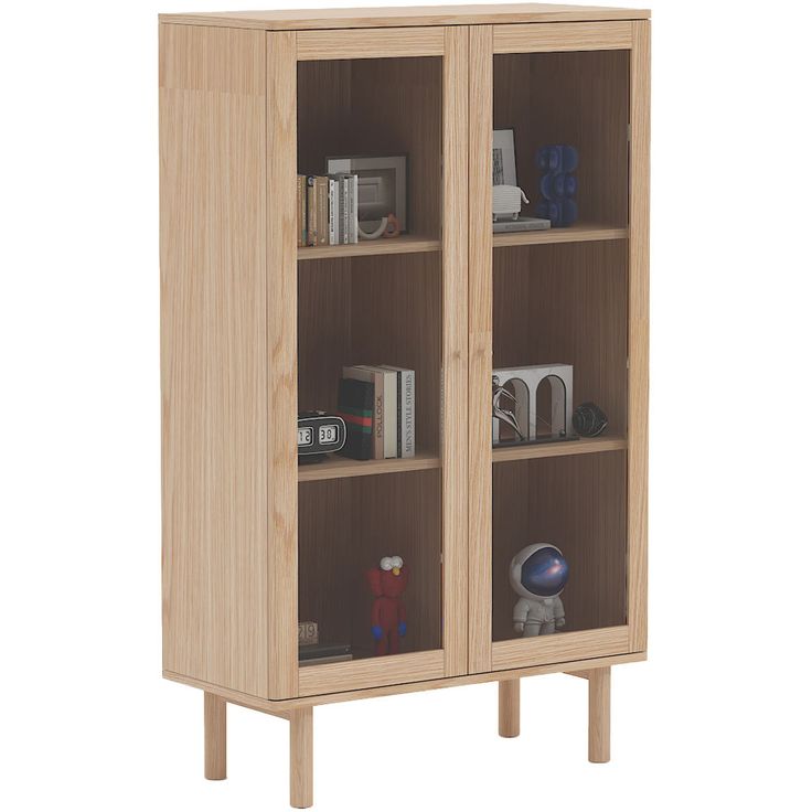 Display cabinet HANSEN 90x40xH150cm, melamine