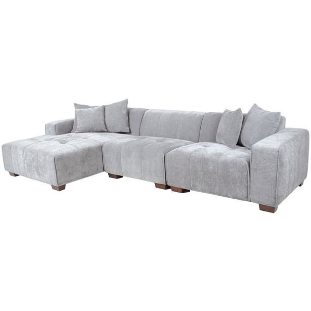 Corner sofa DAHLIA LC, light grey