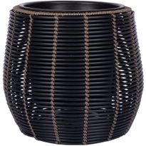 Kukkaruukunsuoja Home4You WICKER Ø45xK40 cm, harmaa