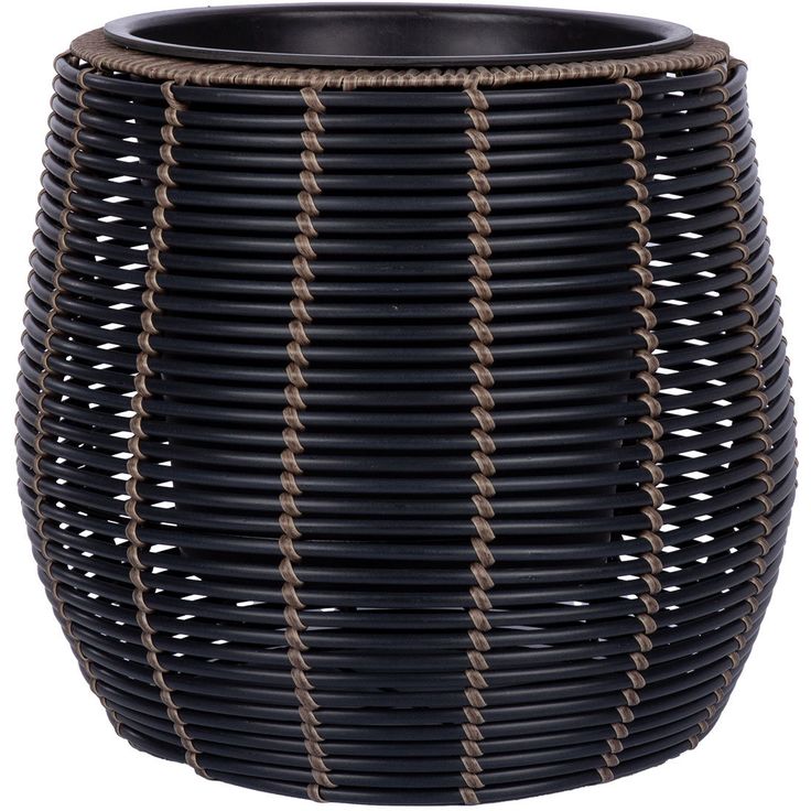 Plant holder WICKER D45xH40cm, black/brown