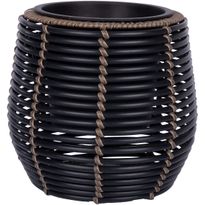 Kukkaruukunsuoja Home4You WICKER Ø28xK26 cm, harmaa