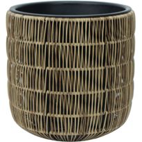 Kukkaruukku Home4You WICKER Ø35xK36 cm, vaaleanruskea