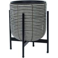 Kukkaruukku Home4You WICKER telineen kanssa 30x30xK38 cm, eri värejä