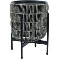 Kukkaruukku Home4You WICKER telineellä harmaa/musta/vaaleanruskea, eri värejä