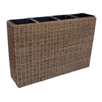 Kukkalaatikko Home4You Wicker, 89x24x60cm, vaaleanruskea