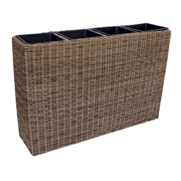 Kukkalaatikko Home4You Wicker, 89x24x60cm, vaaleanruskea 