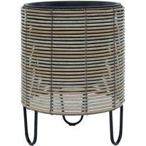 Istutuslaatikko Home4You WICKER Ø36xK48 cm, beige-harmaa