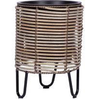 Istutuslaatikko Home4You WICKER Ø25xK35 cm, beige-harmaa